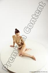 Nude Woman White Sitting poses - ALL Slim long colored Sitting poses - simple Multi angle poses Pinup